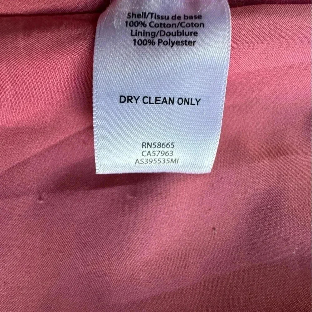 WIDE WALE COTTON CORDUROY SKIRT PINK PLEATED LINED POCKETS | SIZE: 2 - Picture 8 of 9